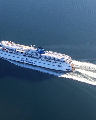 BC Ferries aerial view of the ferry crossing to Texada Island